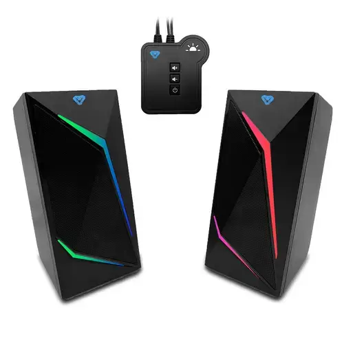 Sistem audio portabil pentru gaming, Media-Tech COBRA PRO URION 2.0 MT3172, Iluminare RGB, Bluetooth, Negru