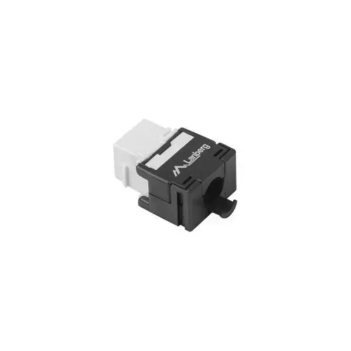 Cuplaj modular cu montare fara scule Lanberg, Keystone RJ45->LSA180° UTP cat6A, negru cu alb