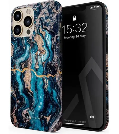 Protectie Spate Burga Dual Layer Mystic River pentru Apple iPhone 14 Pro (Multicolor)