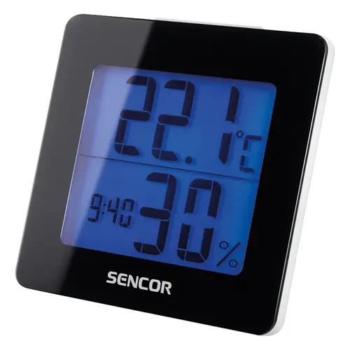 Statie meteo Sencor SWS 1500 B, Ceas/Alarma, Plastic, 93x94x38 mm, Negru