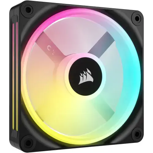 Ventilator Corsair iCUE LINK QX120 RGB Magnetic Dome, Starter Kit, 120 mm, Negru