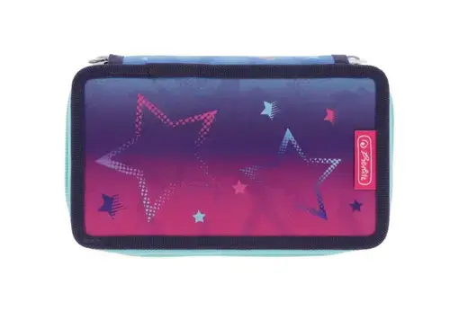 Penar echipat Herlitz, 23 piese, 2 compartimente, motiv Pink Stars