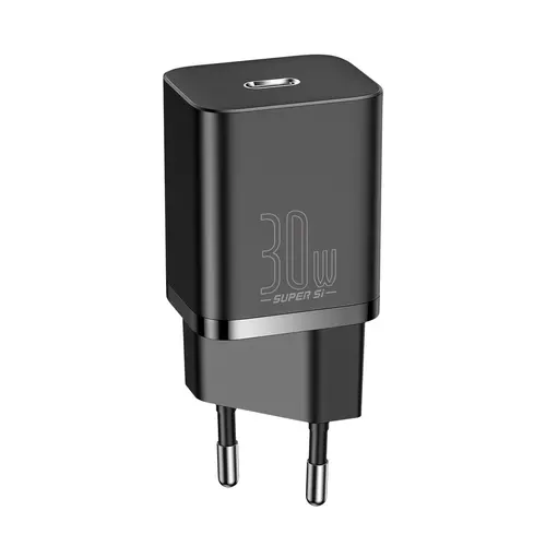 Incarcator retea Baseus Super Si, 30W, Universal, USB Type-C (Negru)