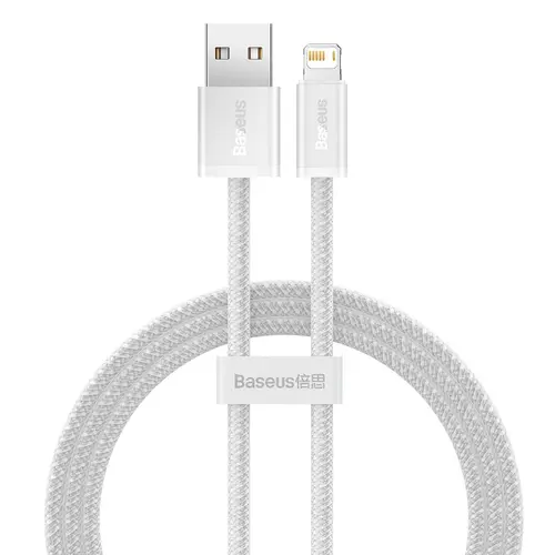 Cablu alimentare si date Baseus Dynamic Series CALD000402, Fast Charging, pentru smartphone, USB la Lightning Iphone 2.4A, 1m, braided, Alb