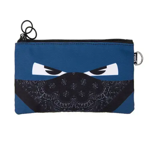 Penar dublu cu fermoar si masca material textil, ZIPIT Face-It Bandit - Albastru