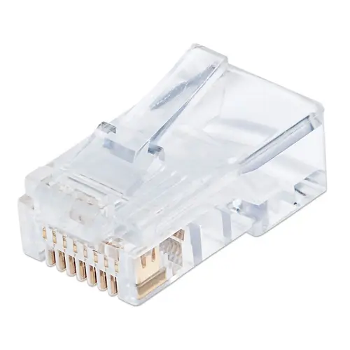 Set de conectori modulari pentru cablu solid Gembird, LAN plug 8P8C cat. 6, 30U'', 100 bucati