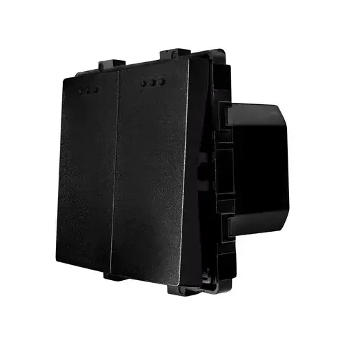 Modul Intrerupator Dublu Mecanic LUXION, Negru