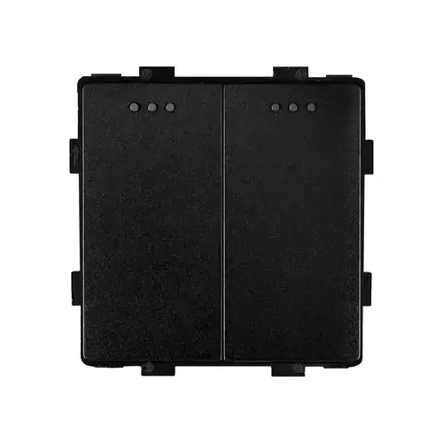 Modul Intrerupator Dublu Cap Scara Mecanic LUXION, Negru