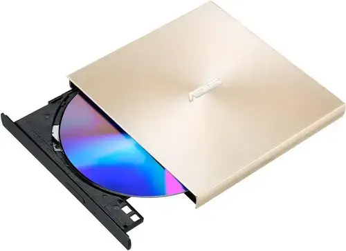 DVD writer extern ASUS ZenDrive U9M, 8X, ultra-subtire 13.9mm, suport M-DISC, compatibil cu USB tip C si tip A pentru Windows si Mac OS, Nero BackItUp, E-Green (Roz/Auriu)