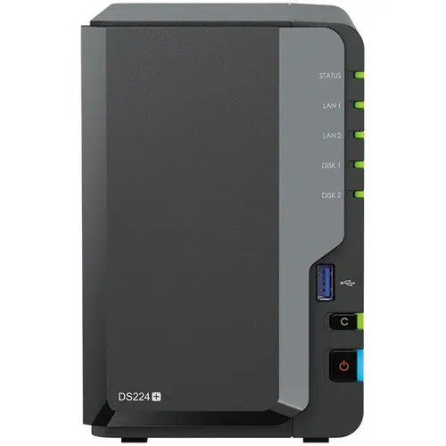 Network Attached Storage Synology DiskStation DS224+ cu procesor Intel Celeron J4125 2GHz, 2-bay, 2GB DDR4