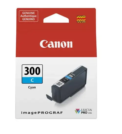 Cartus cerneala Canon PFI300C, Cyan, capacitate 14.4ml, pentru Canon imagePROGRAF PRO-300