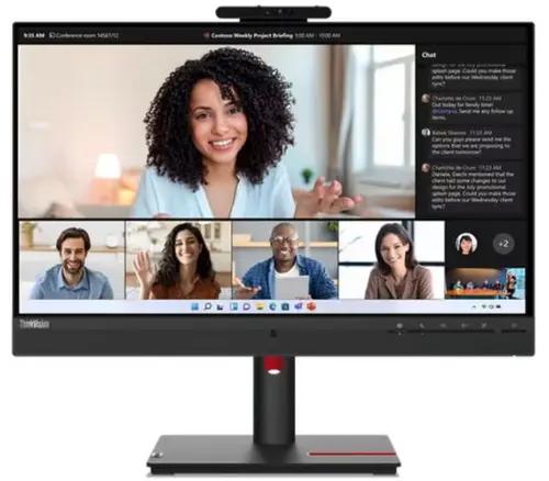 Monitor IPS LED Lenovo ThinkVision 23.8inch T24mv-30, Full HD (1920 x 1080), HDMI, DisplayPort, Boxe, Pivot (Negru)