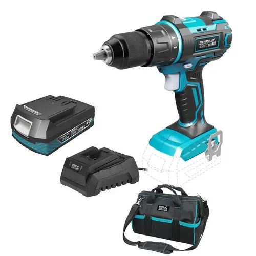 Masina de gaurit si insurubat fara perii cu impact Dedra SAS + ALL DED7042, 2Ah 18V Plus geanta scule