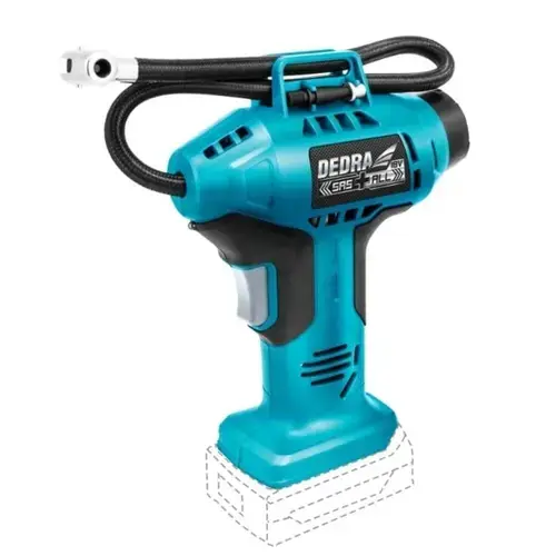 Compresor pistol DEDRA, 11 bar, debit aer 12 l/min, compatibil cu acumulator Li-Ion SAS+ALL 18 V