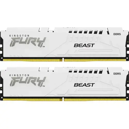 Memorii Kingston FURY Beast White 64GB(2x32GB) DDR5 6000MHz CL36 Dual Channel Kit