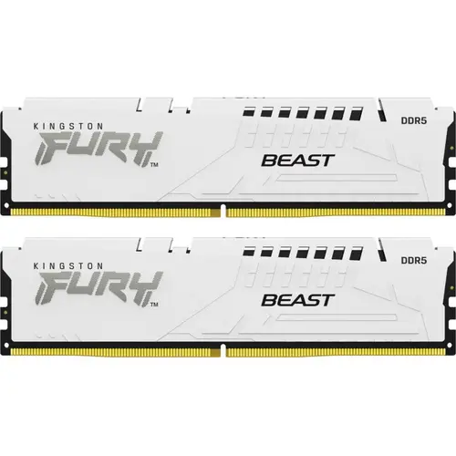 Memorii Kingston FURY Beast White 64GB(2x32GB) DDR5 6000MHz CL36 Dual Channel Kit