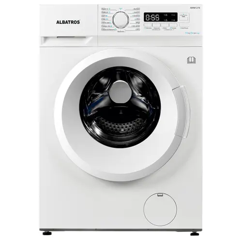 Masina de spalat rufe Albatros AWM1274,7 kg, Slim, 15 Programe, 1200 Rotatii, Clasa energetica D, Termostat reglabil, Program ECO 40-60°C, Blocare acces copii (Alb)