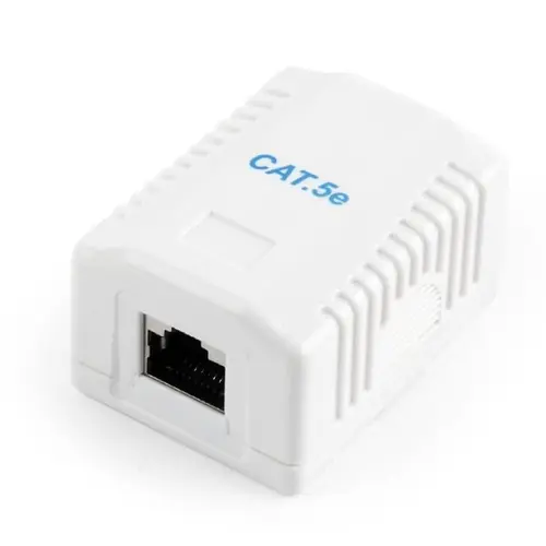 Priza RJ-45 cu 1 iesire, GEMBIRD pentru cablu FTP, Cat5e, conector Krone (LSA) la RJ-45 (M), ecranat, plastic, 1 buc