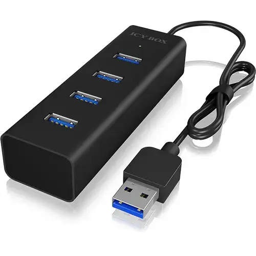HUB USB Icy Box IB-HUB1409-U3, 4x USB 3.0 (Negru)