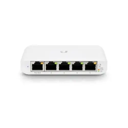 Switch Ubiquiti USW-Flex-Mini-5, UniFi, 5x RJ45 1000Mbps, 1x PoE In, pachet de 5, Alb