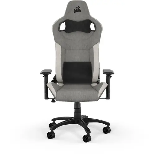 Scaun Gaming Corsair T3 RUSH Fabric (2023), Textil, Suport lombar Memory Foam, Tetiera, Gri/Alb