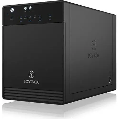Rack HDD Icy Box IB-3740-C31 USB 3.1 (Gen 2) Carcasa unica de tip C pentru 4x HDD/SSD IB-3740-C31 (Negru)