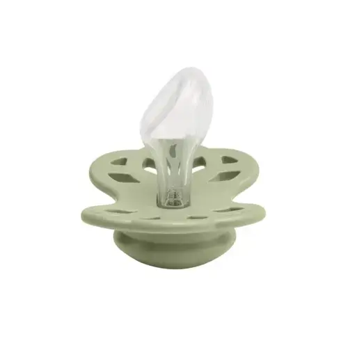 Suzeta Infinity Silicon, tetina anatomica, 6 luni + Sage, BIBS
