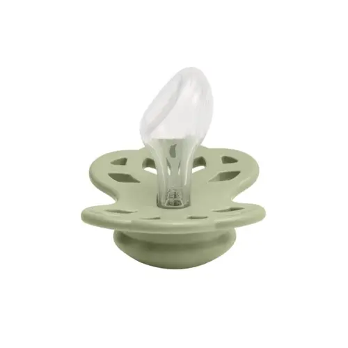 Suzeta Infinity Silicon, tetina anatomica, 6 luni + Sage, BIBS