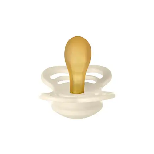 Suzeta Supreme Latex, tetina simetrica, 6 luni + Ivory, BIBS