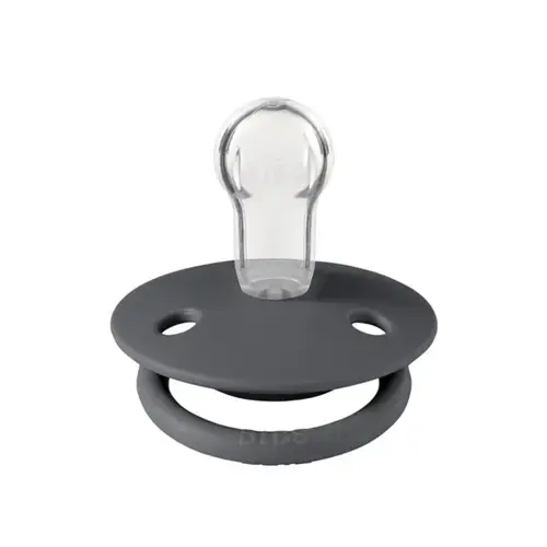 Suzeta De Lux Silicon, tetina rotunda, marime universala (0-3 ani) Iron, BIBS