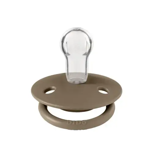 Suzeta De Lux Silicon, tetina rotunda, marime universala (0-3 ani) Dark Oak, BIBS