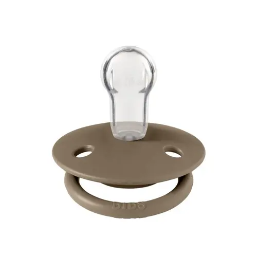 Suzeta De Lux Silicon, tetina rotunda, marime universala (0-3 ani) Dark Oak, BIBS