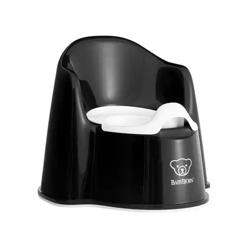 Olita cu protectie spate Potty Chair Black/White, BabyBjorn