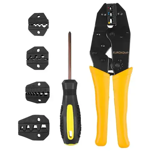 Set de sertizare cu 5 falci, surubelnita si geanta, Rebel Tools