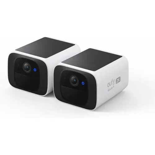 Set de 2 Camere de supraveghere eufy SoloCam S220, Wireless, Panou Solar, Rezolutie 2K, 2.4 GHz Wi-Fi IP67, (Alb)
