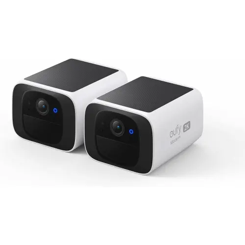Set de 2 Camere de supraveghere eufy SoloCam S220, Wireless, Panou Solar, Rezolutie 2K, 2.4 GHz Wi-Fi IP67, (Alb)