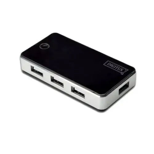 HUB USB 2.0, 7 porturi, cu alimentare, Digitus
