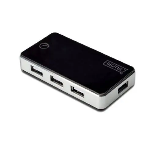 HUB USB 2.0, 7 porturi, cu alimentare, Digitus
