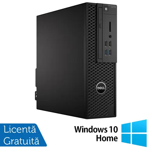 Calculator Sistem PC Refurbished Workstation Refurbished Dell Precision 3420 SFF, Intel Core i7-6700 3.40 - 4.00GHz, 8GB DDR4, 256GB SSD, DVD-RW + Windows 10 Home