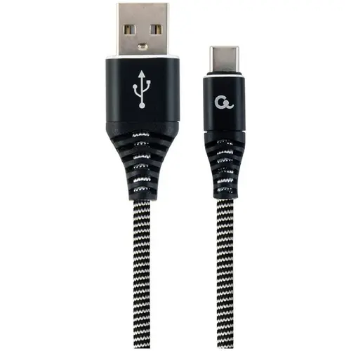 Cablu alimentare si date Gembird, USB 2.0 (T) la USB 2.0 Type-C (T), 1m, Negru / Alb CC-USB2B-AMCM-1M-BW