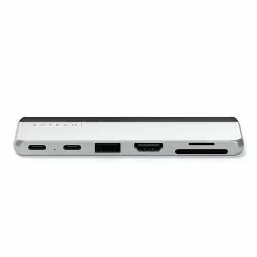 Hub USB-C dublu Satechi pentru Surface Pro 9, Argintiu
