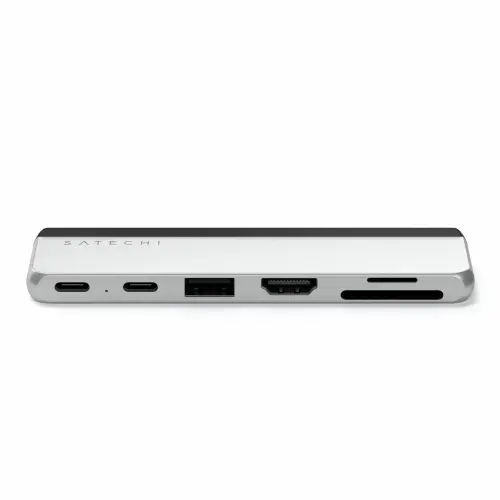 Hub USB-C dublu Satechi pentru Surface Pro 9, Argintiu