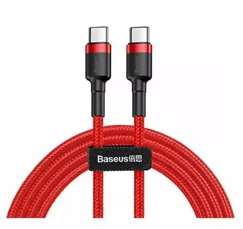 Cablu de date Baseus Cafule PD 2.0 60W, USB-C la USB-C, 2 metri, 20V, 3A (Rosu)