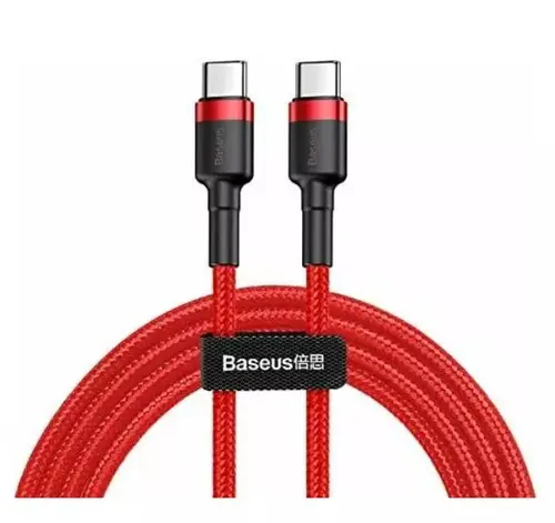 Cablu de date Baseus Cafule PD 2.0 60W, USB-C la USB-C, 2 metri, 20V, 3A (Rosu)