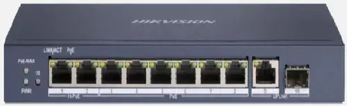 Switch Hikvision DS-3E0510HP-E, Gigabit, 8 porturi, PoE