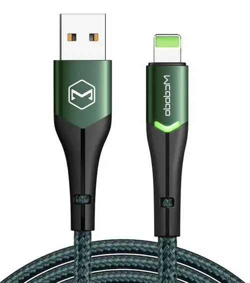 Cablu de date Mcdodo Magnificence Series CA-7844, Lightning, 1.8 m, LED indicator (Verde)