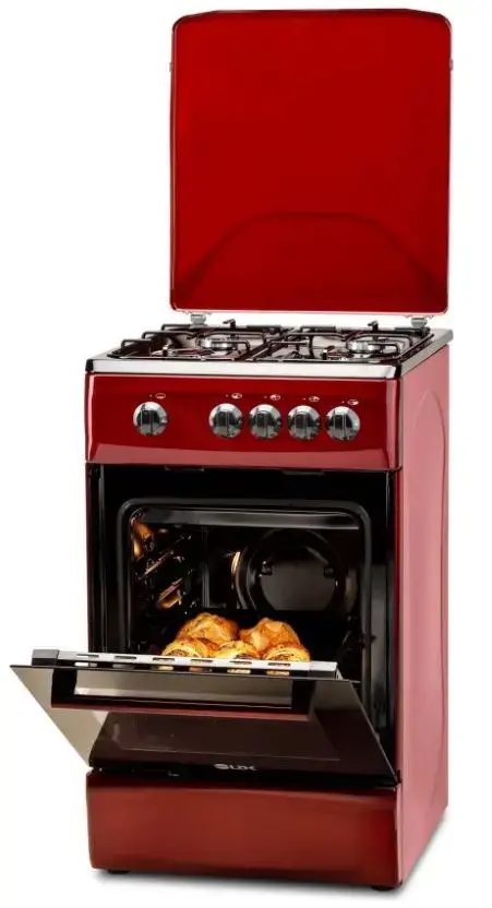 Aragaz LDK 5060 Bordo RMV LPG, Gaz, 4 Arzatoare, 46 L, 60 cm (Rosu inchis)