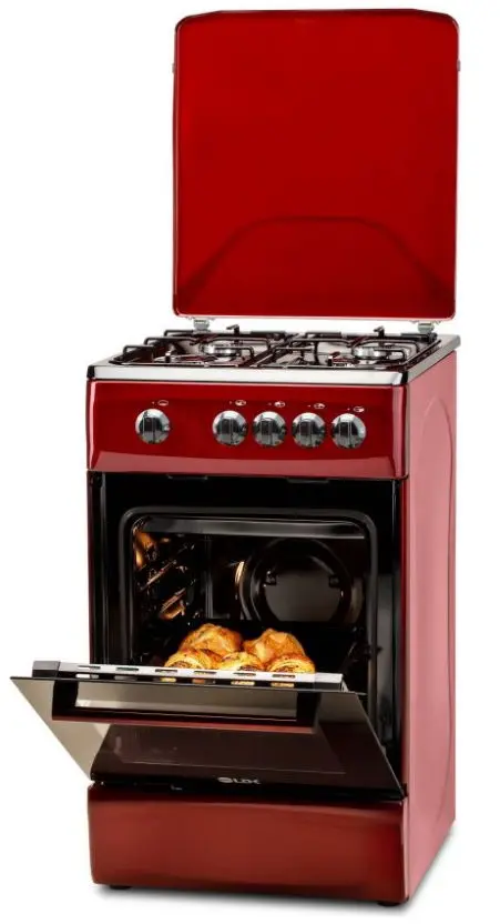 Aragaz LDK 5060 Bordo RMV LPG, Gaz, 4 Arzatoare, 46 L, 60 cm (Rosu inchis)
