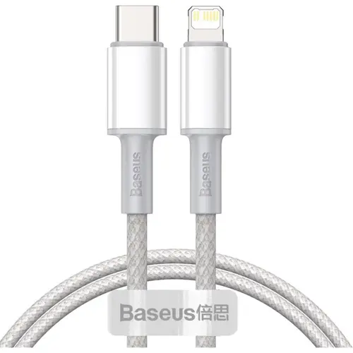 Cablu de date Baseus CATLGD-02, USB Type-C - Lightning, 1m, 20W, Alb
