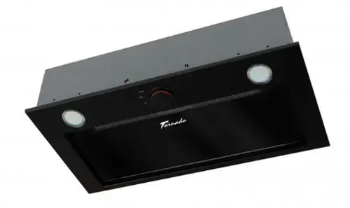 Hota incorporabila Tornado Modul Glass 750 (60), 1 Motor, 3 Viteze, 750 m3/h, Filtru anti-grasimi, Clasa E, 60 cm (Negru)